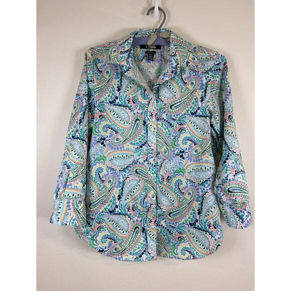 Chaps for Her Tops - Chaps paisley no iron women’s shirt